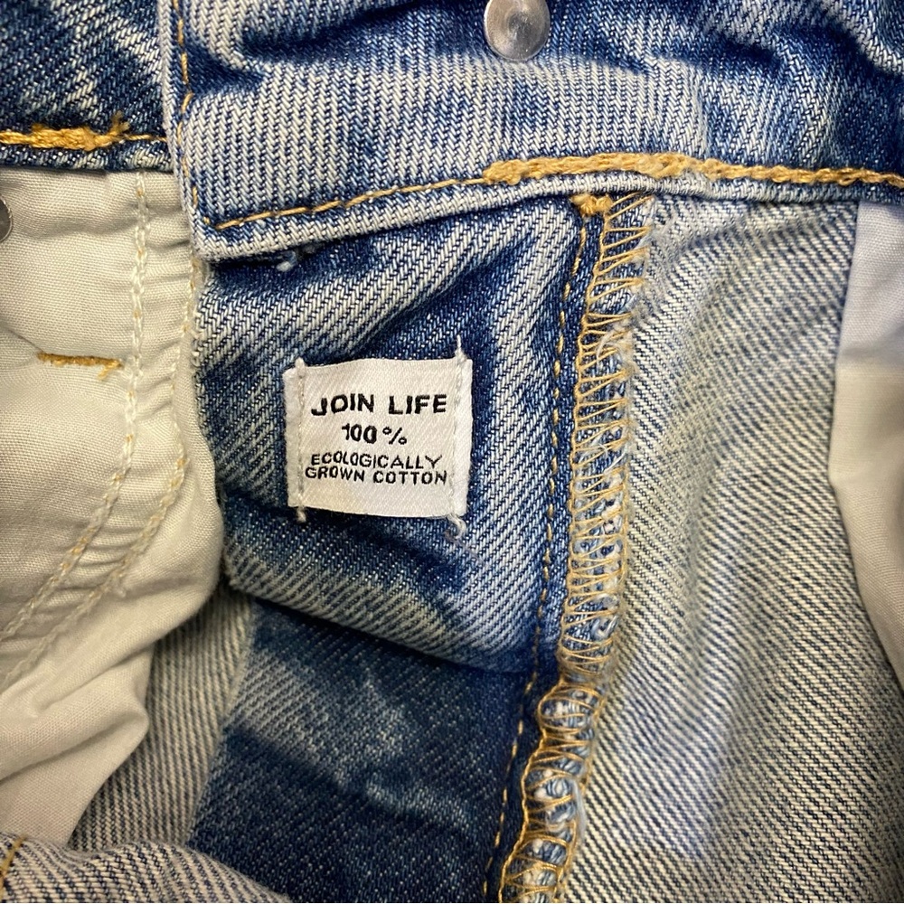 Zara Ripped Mom Jeans Light Wash High Waist Distressed Straight Leg Denim Size 2 - Picture 11 of 13